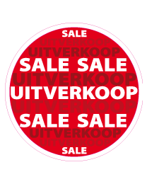 Raamsticker sale uitverkoop rond CI-0014