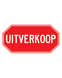 Etalagesticker uitverkoop verkeersbord