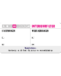 Onderhoudssticker interieurfilter