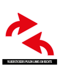 vloerstickers gebogen pijlen rood
