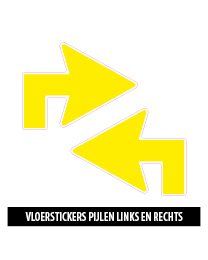vloerstickers hoek pijlen geel