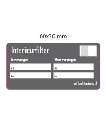 Onderhoudsticker interieurfilter