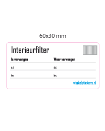 Onderhoudsticker interieurfilter