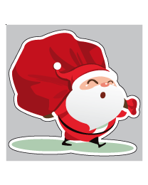 Etalage kerstmansticker