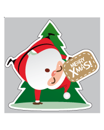 Etalage kerstmansticker