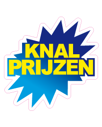 Etalagesticker knal prijzen