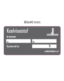 Onderhoudsticker koelvloeistof