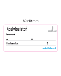 Onderhoudsticker koelvloeistof