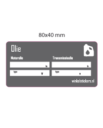 Onderhoudsticker olie