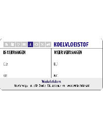 Onderhoudssticker Koelvloeistof