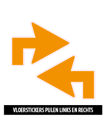 vloerstickers hoek pijlen oranje