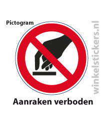 Pictogram 5 stuks 'aanraken' PICTO-007