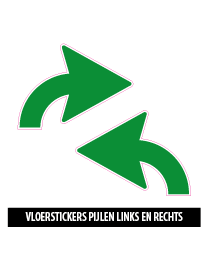 vloerstickers gebogen pijlen groen