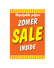 Poster stapelkorting zomer oranje STA-86