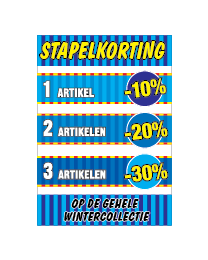 Poster stapelkorting winter blauw STA-103