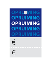 Prijskaartjes opruiming blauw met scheurrand PR-0002
