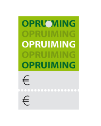 Prijskaartjes opruiming groen met scheurrand PR-0002