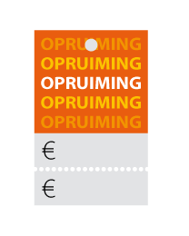 Prijskaartjes opruiming oranje met scheurrand PR-0002