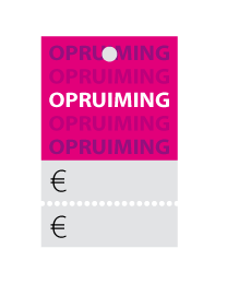 Prijskaartjes opruiming roze met scheurrand PR-0002