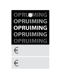 Prijskaartjes opruiming zwart met scheurrand PR-0002