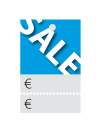 Prijskaartjes Sale blauw met scheurrand PR-0001