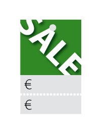 Prijskaartjes Sale groen met scheurrand PR-0001