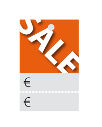 Prijskaartjes Sale oranje met scheurrand PR-0001