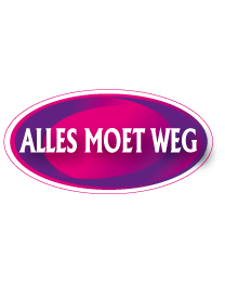 Etalage alles moet weg sticker ovaal