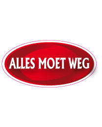 Etalage alles moet weg sticker ovaal