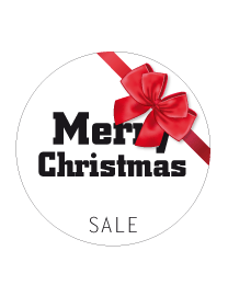 Etalage kerststicker rond