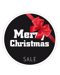 Etalage kerststicker rond