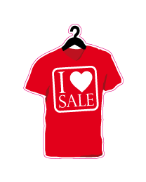 Etalage i love salesticker