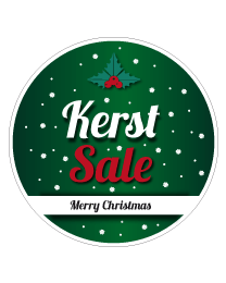 Etalage kerststicker rond