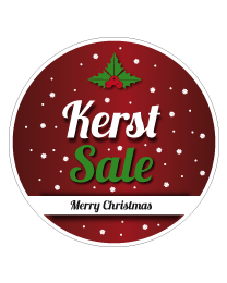 Etalage kerststicker rond