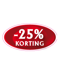 Etalage kortingsticker ovaal