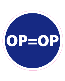 Etalage op=op sticker rond