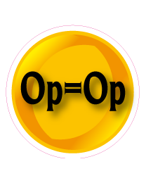 Etalage op=op sticker rond