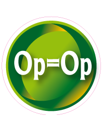 Etalage op=op sticker rond
