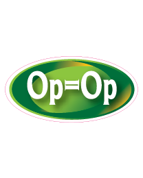 Etalage op=op sticker ovaal