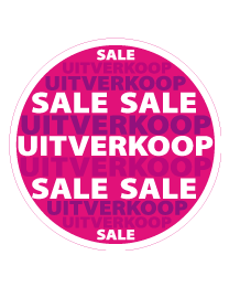 Etalage uitverkoopsticker rond