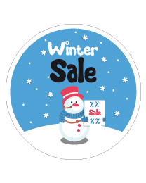 Etalage wintersticker rond