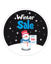Etalage wintersticker rond