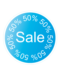 Etalage kortingsticker rond
