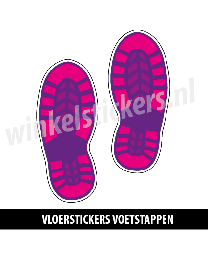 schoenstickers vloersticker paars roze