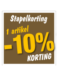 Etalagesticker stapelkorting herfst bruin 1 artikel vierkant STA-40