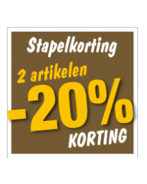 Etalagesticker stapelkorting herfst bruin 2 artikel vierkant STA-41