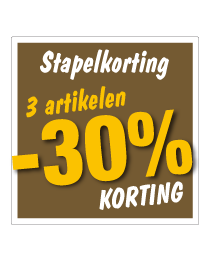 Etalagesticker stapelkorting herfst bruin 3 artikel vierkant STA-42