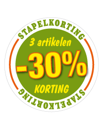 Etalagesticker stapelkorting lente groen 3 artikel STA-67