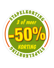 Etalagesticker stapelkorting lente groen 3 artikel STA-68