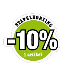Etalagesticker stapelkorting lente groen 1 artikel STA-69